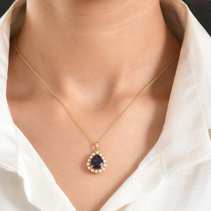Zambian Amethyst and Freshwater Pearl Crown Pendant – Calm and Wisdom