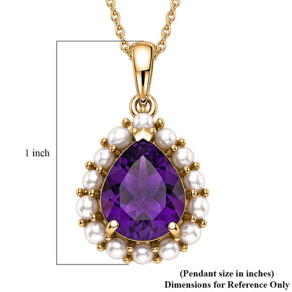 Zambian Amethyst and Freshwater Pearl Crown Pendant – Calm and Wisdom