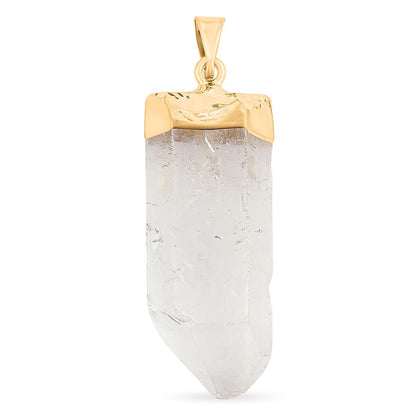 Clear Quartz Point Pendant – Gold Amplifier