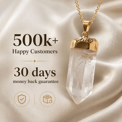 Clear Quartz Point Pendant – Gold Amplifier