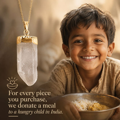 Clear Quartz Point Pendant – Gold Amplifier