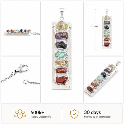 Selenite Chakra Pendant – 7 Healing Stones