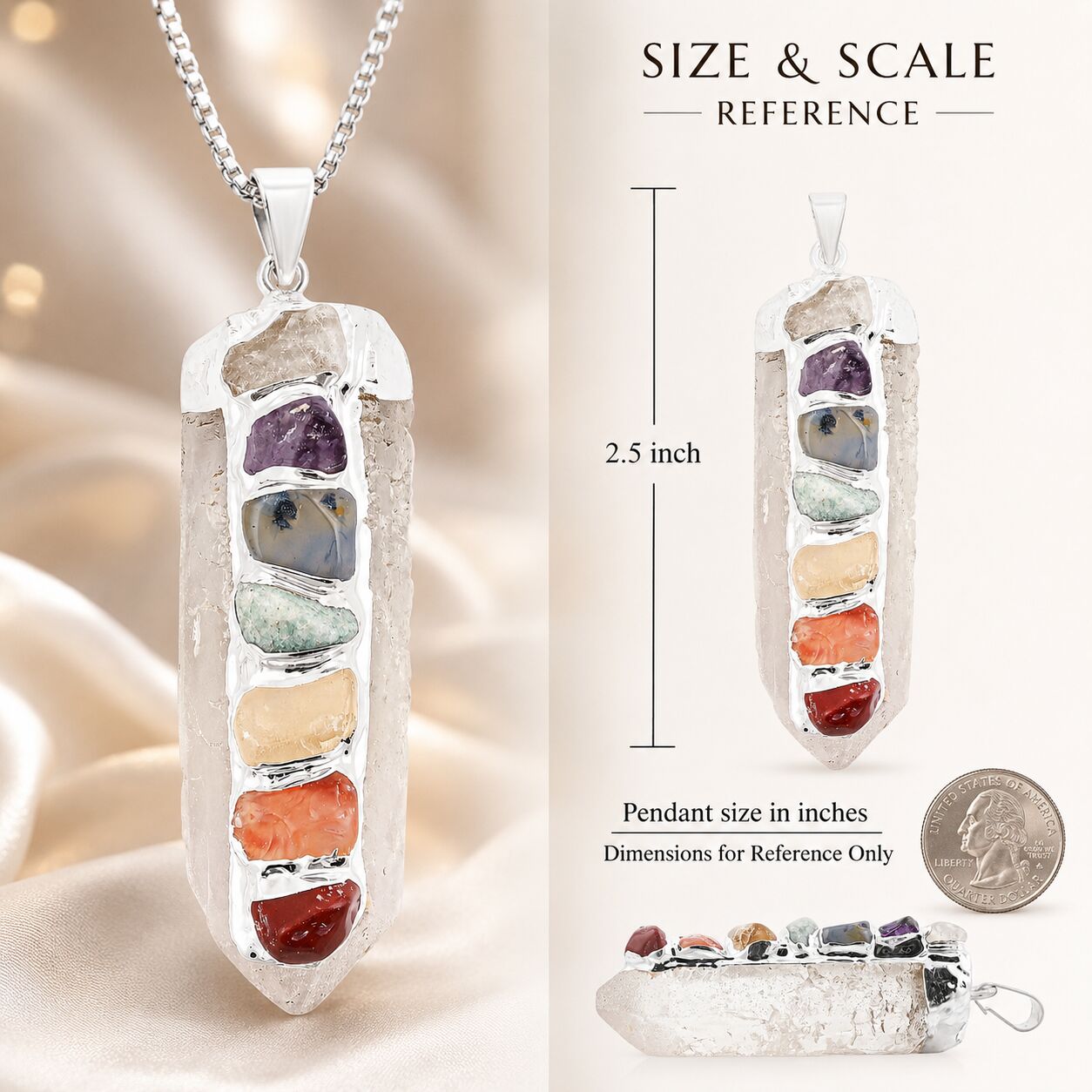 Chakra Crystal Point Pendant – Amplified Healing