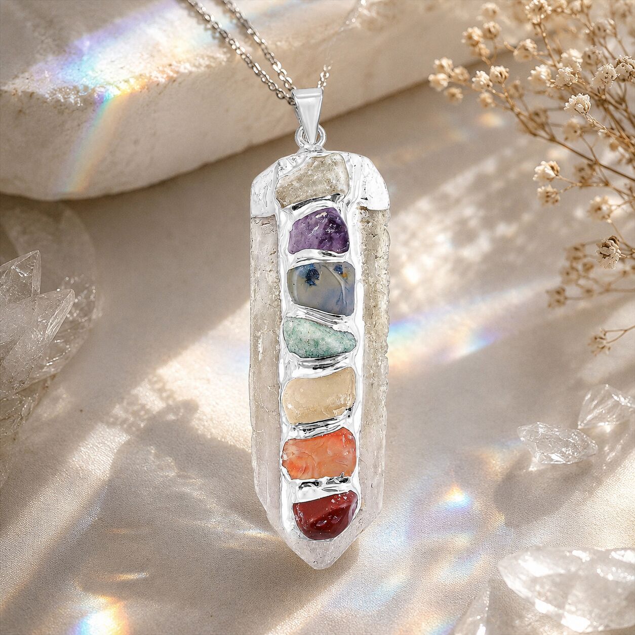 Chakra Crystal Point Pendant – Amplified Healing