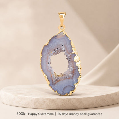 Geode Slice Pendant – Nature's Hidden Sparkle