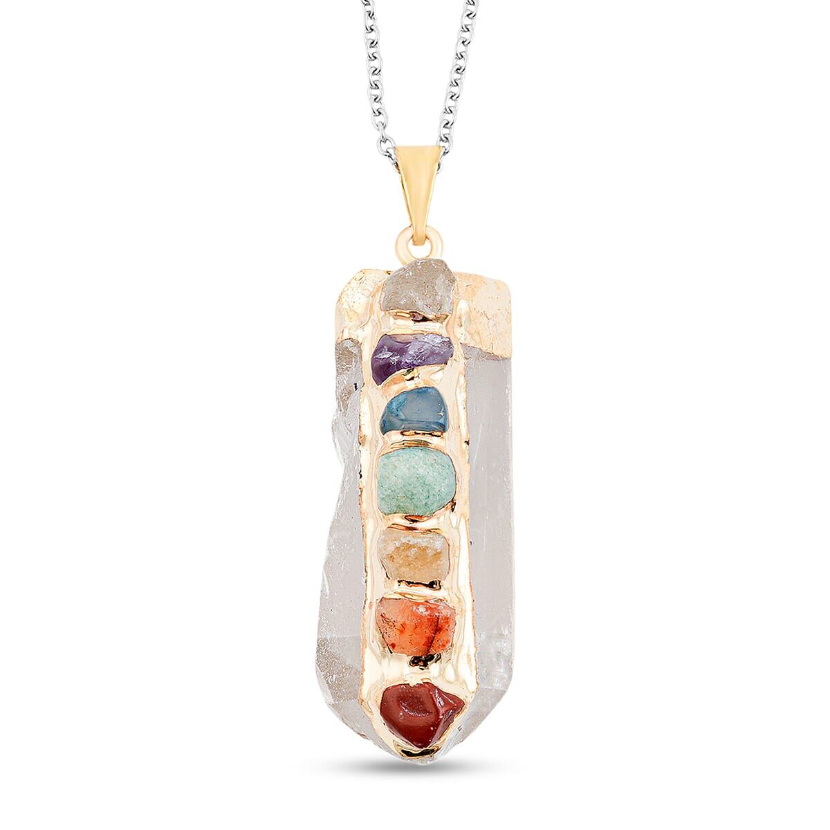 Chakra Crystal Point Pendant – Golden Alignment