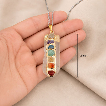 Chakra Crystal Point Pendant – Golden Alignment