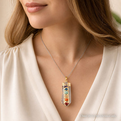 Chakra Crystal Point Pendant – Golden Alignment