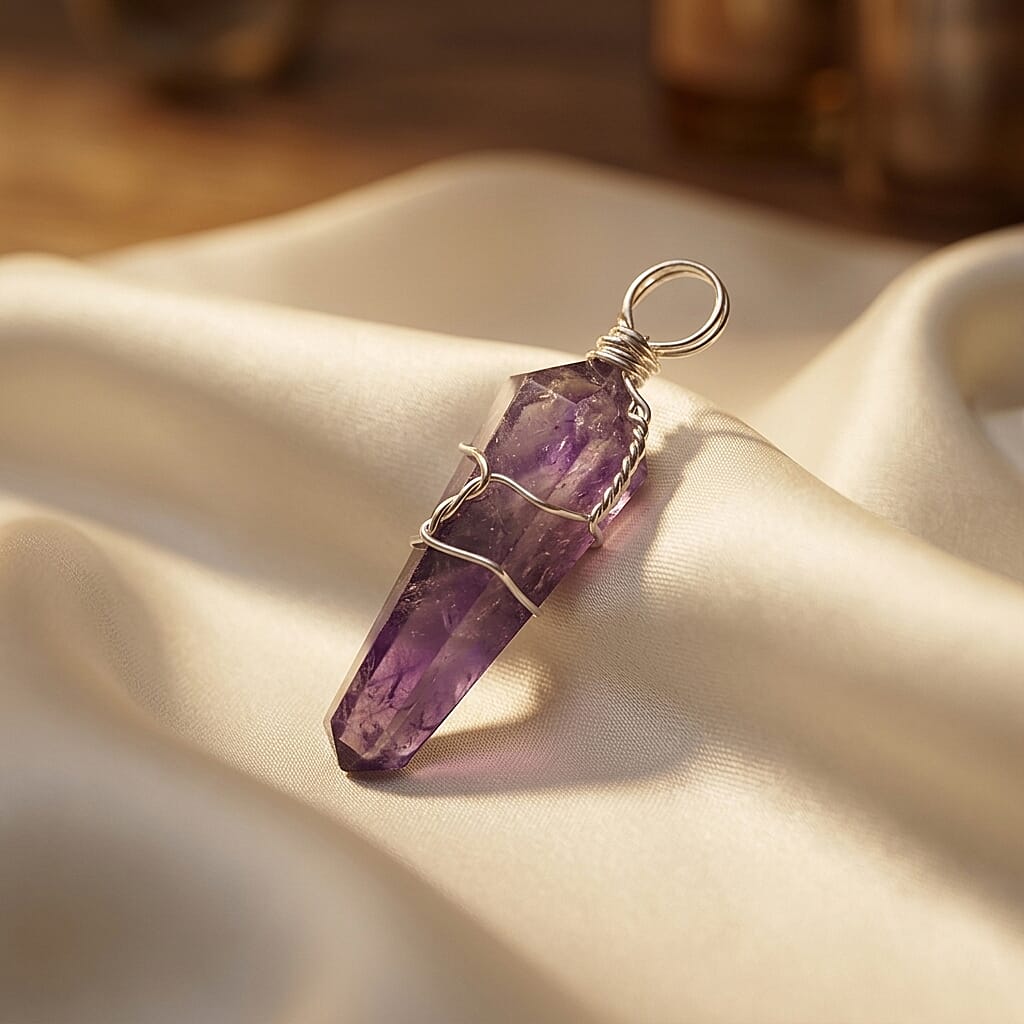 Crystal Point Pendant – Wire-Wrapped Amulet