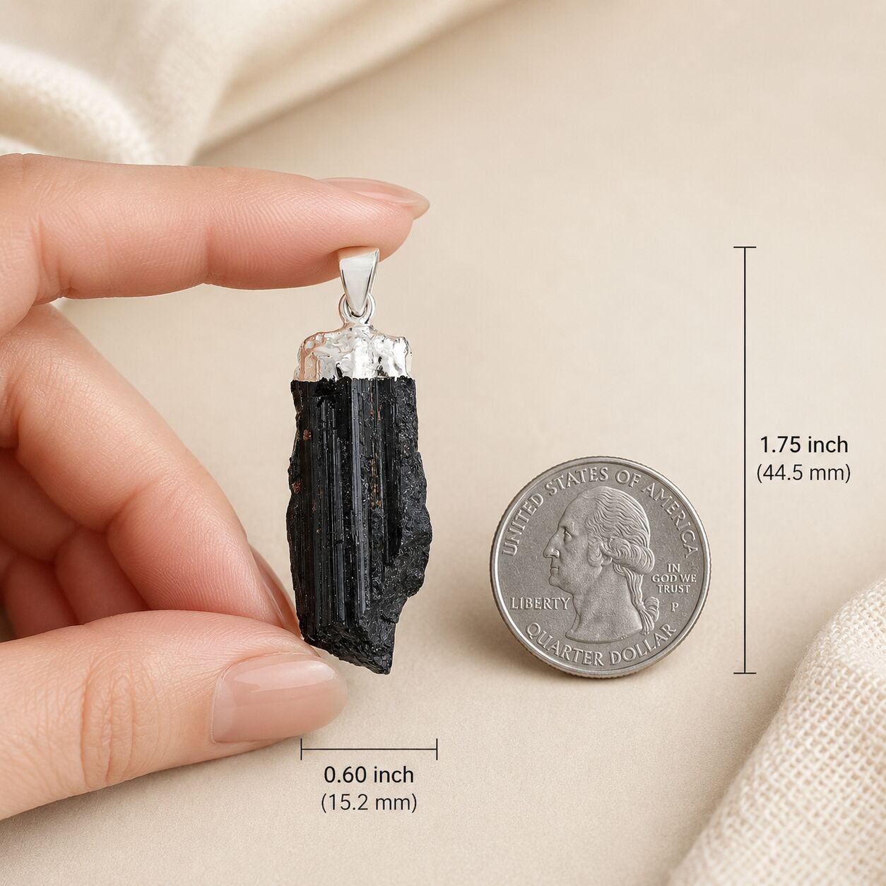 Raw Black Tourmaline Pendant – Protection Stone