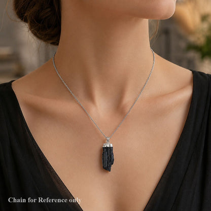 Raw Black Tourmaline Pendant – Protection Stone
