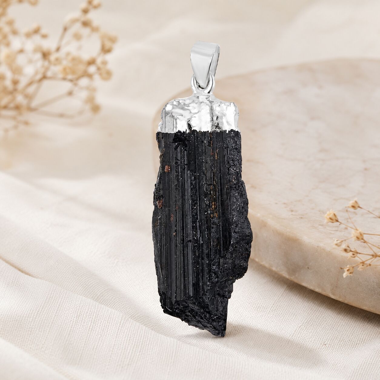 Raw Black Tourmaline Pendant – Protection Stone