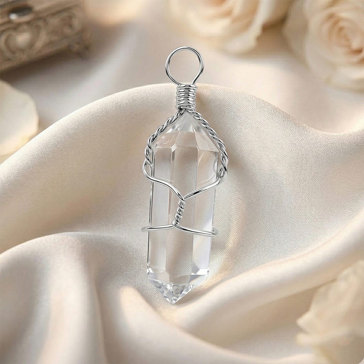 Crystal Point Pendant – Wire-Wrapped Amulet