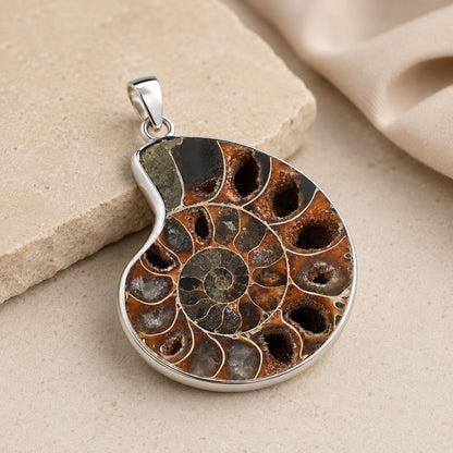 Ammonite Fossil Pendant – Spiral of Time