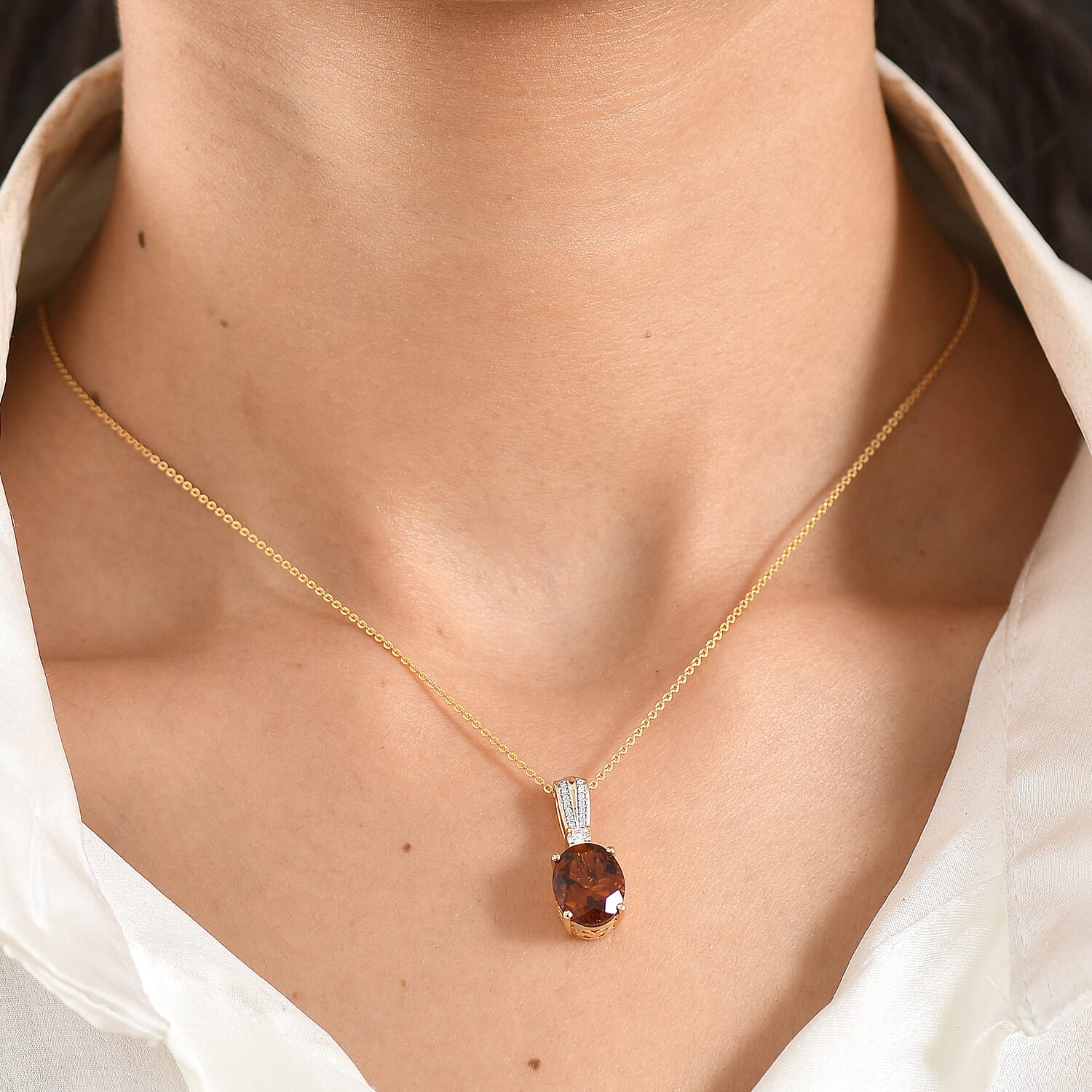 Gemstone Infinity Bloom Pendant Necklace with Moissanite