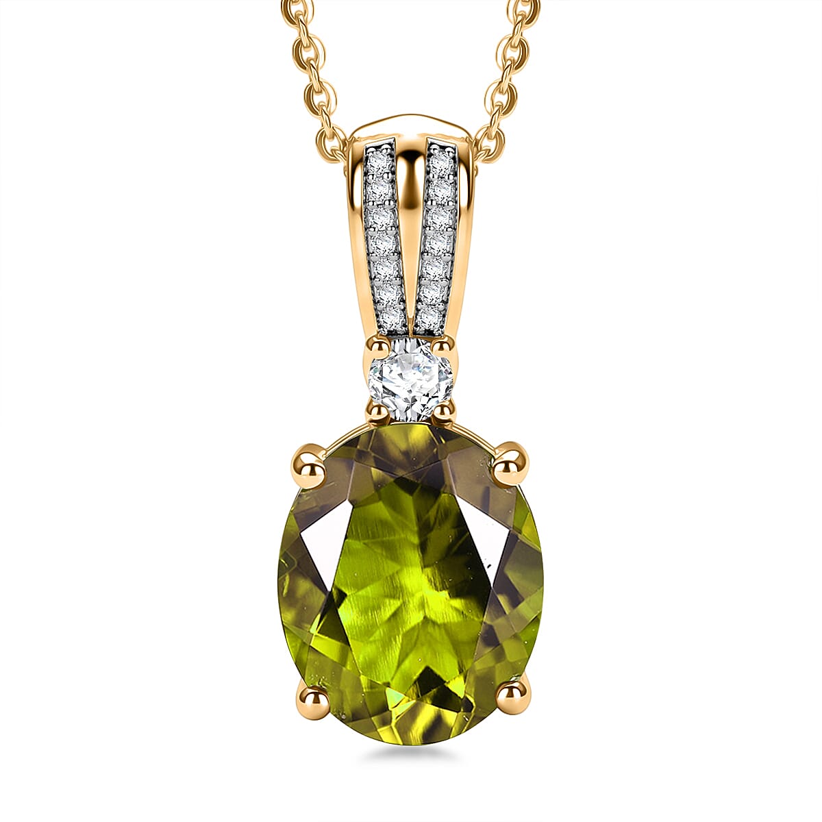 Gemstone Infinity Bloom Pendant Necklace with Moissanite