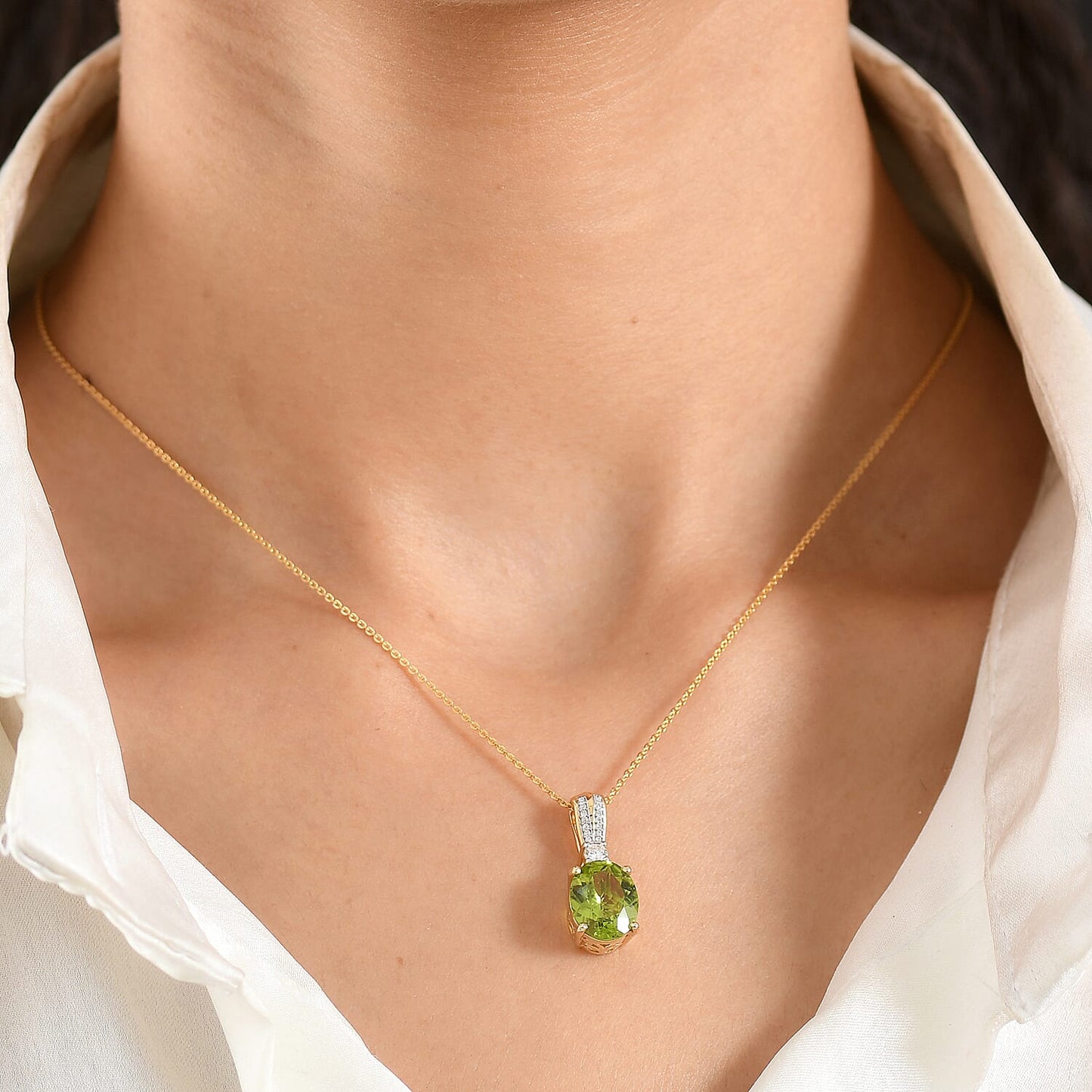 Gemstone Infinity Bloom Pendant Necklace with Moissanite