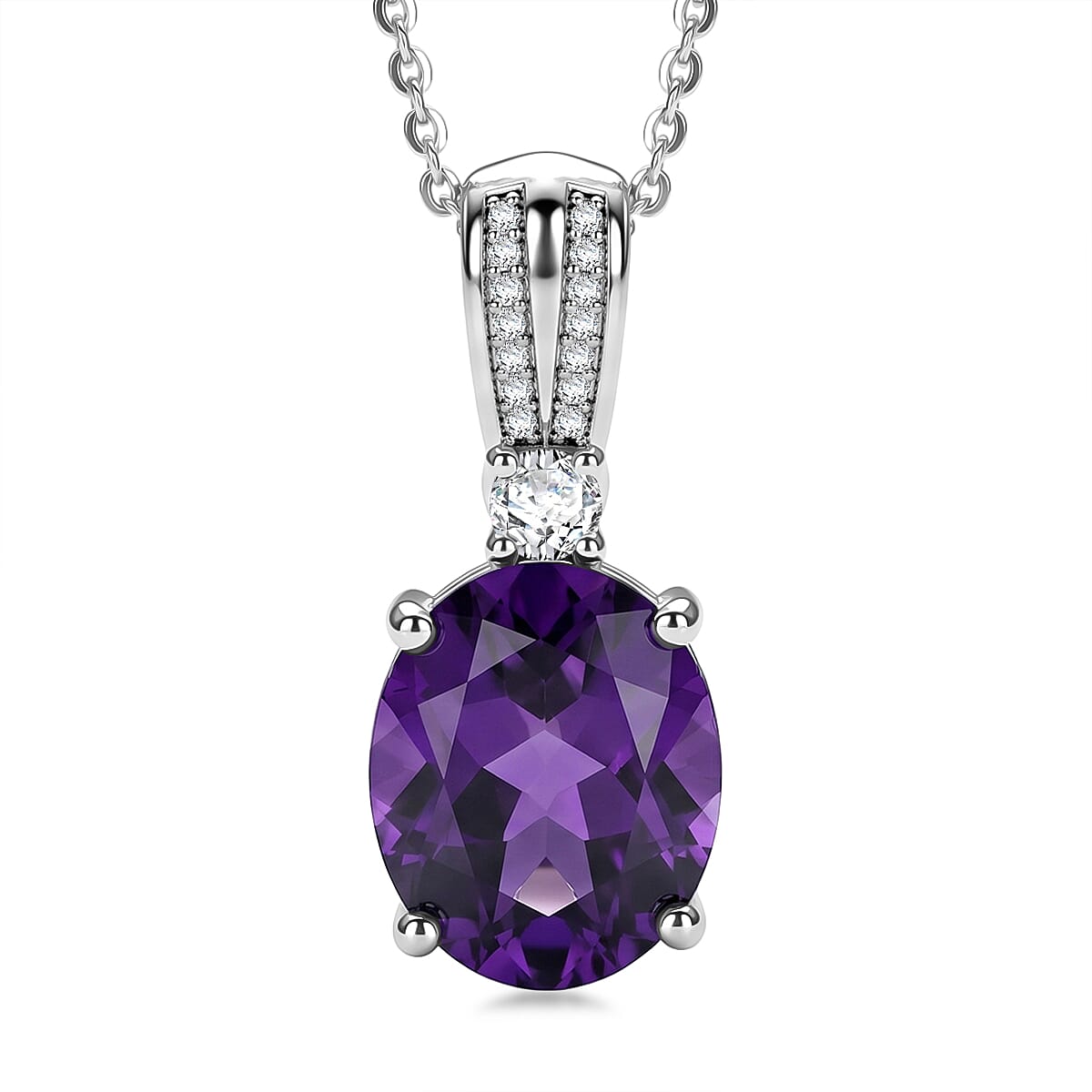 Gemstone Infinity Bloom Pendant Necklace with Moissanite