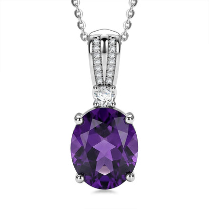Gemstone Infinity Bloom Pendant Necklace with Moissanite