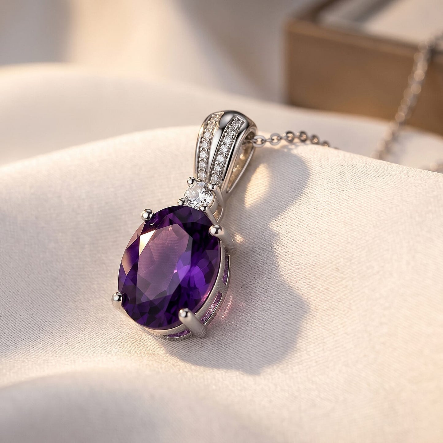 Gemstone Infinity Bloom Pendant Necklace with Moissanite