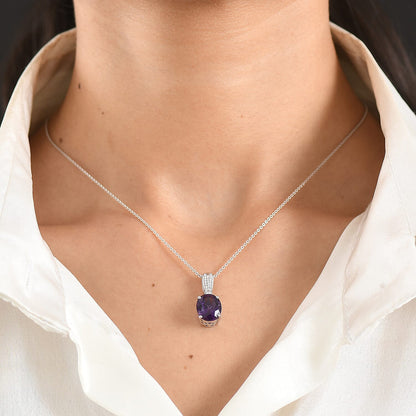 Gemstone Infinity Bloom Pendant Necklace with Moissanite
