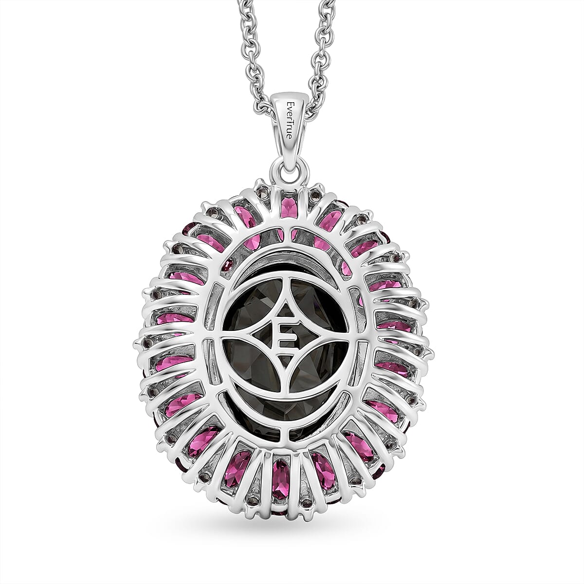 Black Spinel and Garnet Gemstone Pendant Necklace – Eclipse Halo Design
