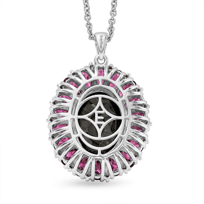 Black Spinel and Garnet Gemstone Pendant Necklace – Eclipse Halo Design
