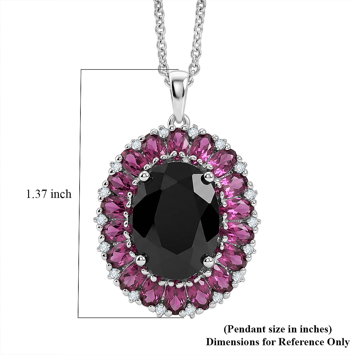 Black Spinel and Garnet Gemstone Pendant Necklace – Eclipse Halo Design