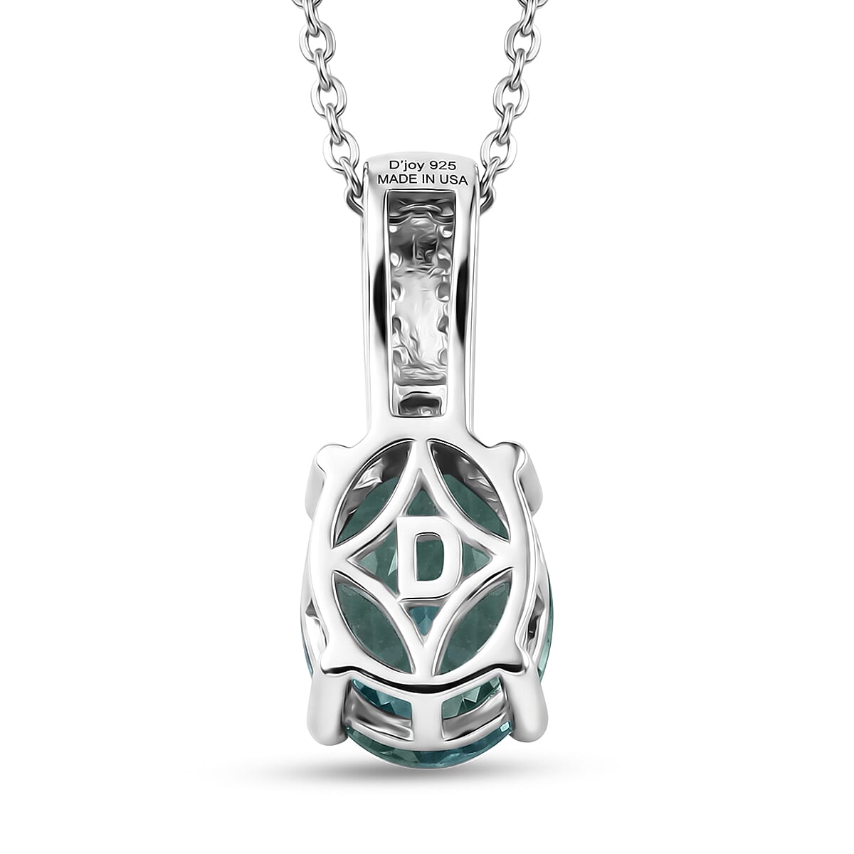 Grandidierite and Moissanite Solitaire Pendant – Adjustable Length