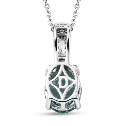 Grandidierite and Moissanite Solitaire Pendant – Adjustable Length