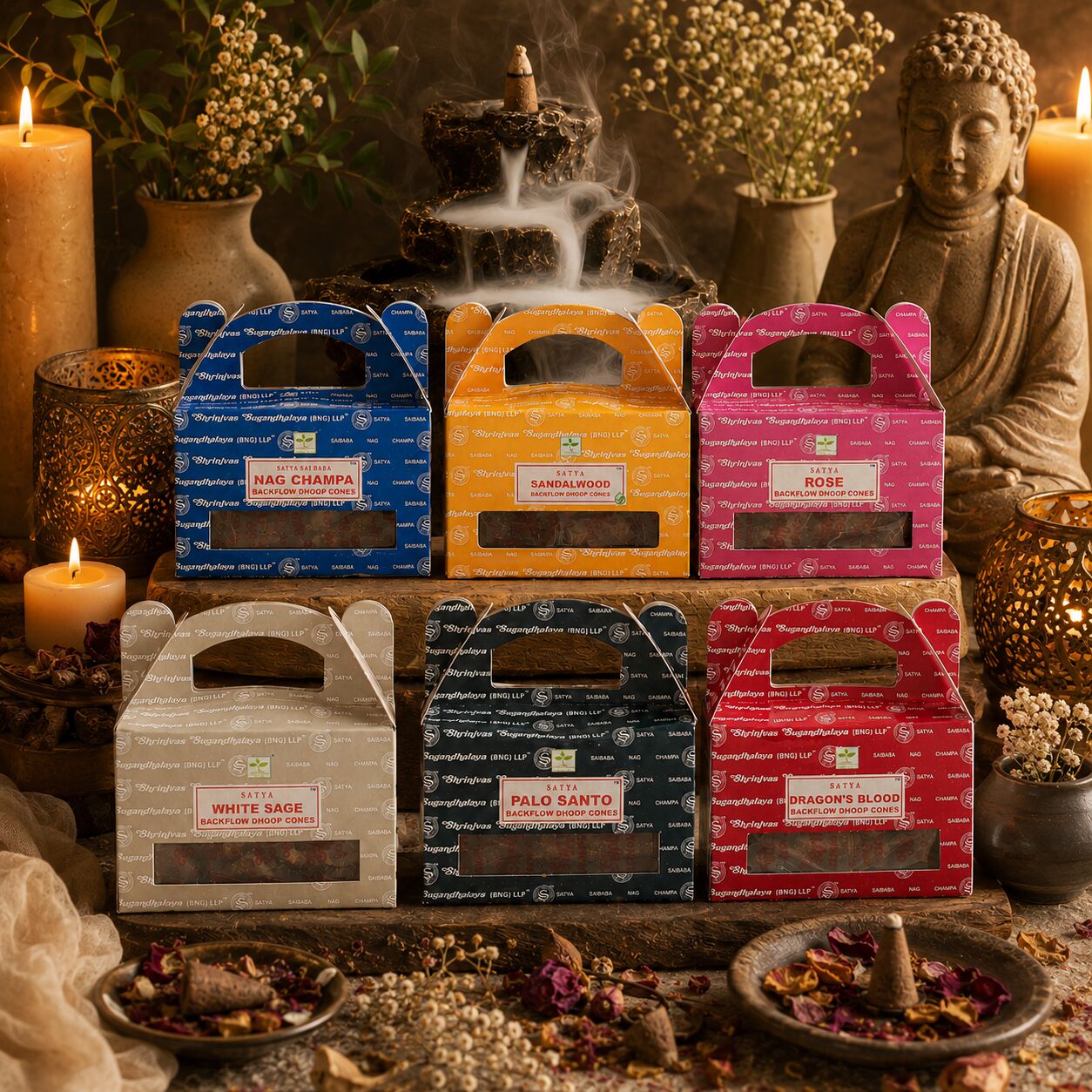 Assorted Backflow Incense Cones – 144 Cones
