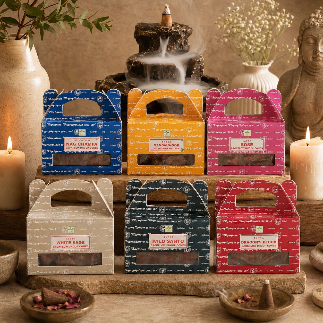 Assorted Backflow Incense Cones – 144 Cones