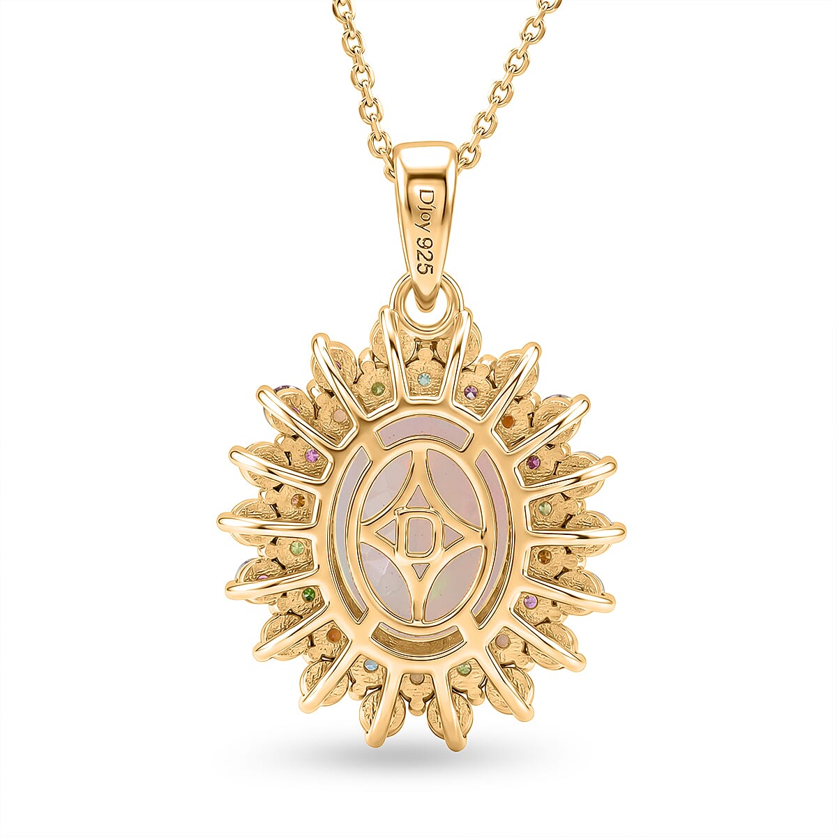 Ethiopian Welo Opal and Multi-Tourmaline Celestial Bloom Pendant – Hope and Creativity