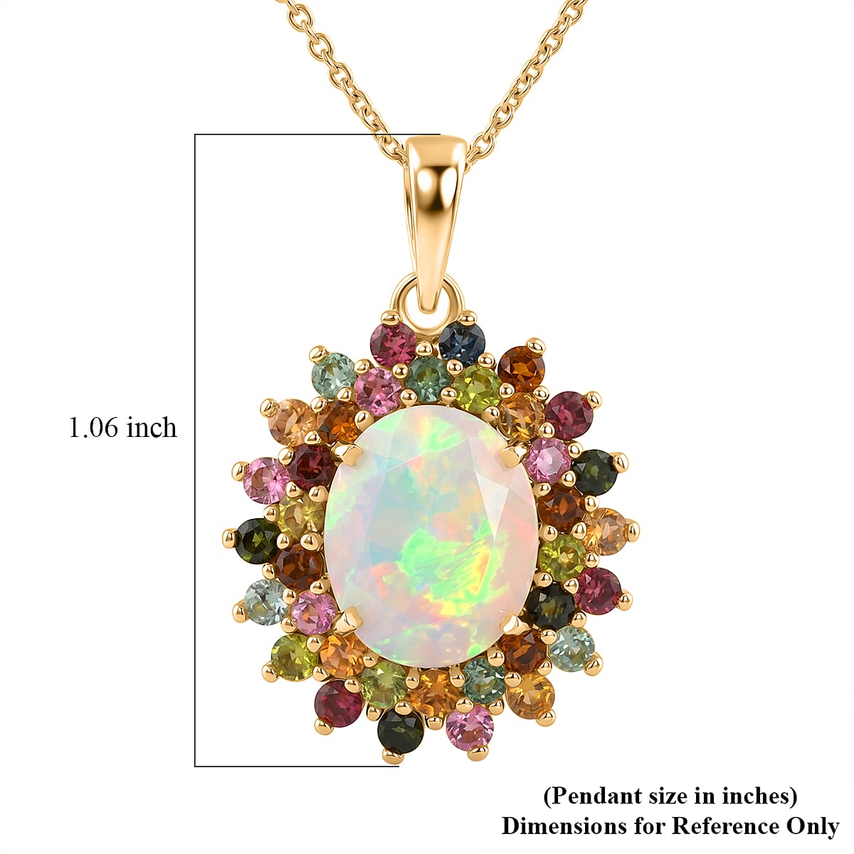 Ethiopian Welo Opal and Multi-Tourmaline Celestial Bloom Pendant – Hope and Creativity