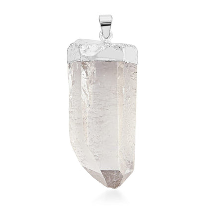 Bold Clear Quartz Point Pendant – Silver or Gold