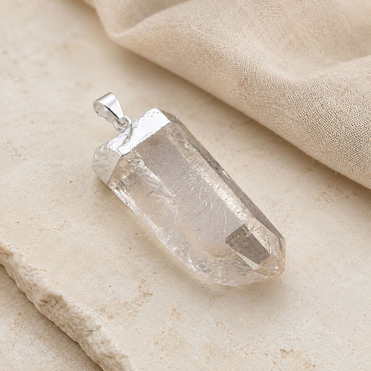 Bold Clear Quartz Point Pendant – Silver or Gold