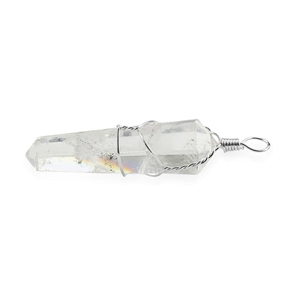 Statement Wire-Wrapped Crystal Point Pendant