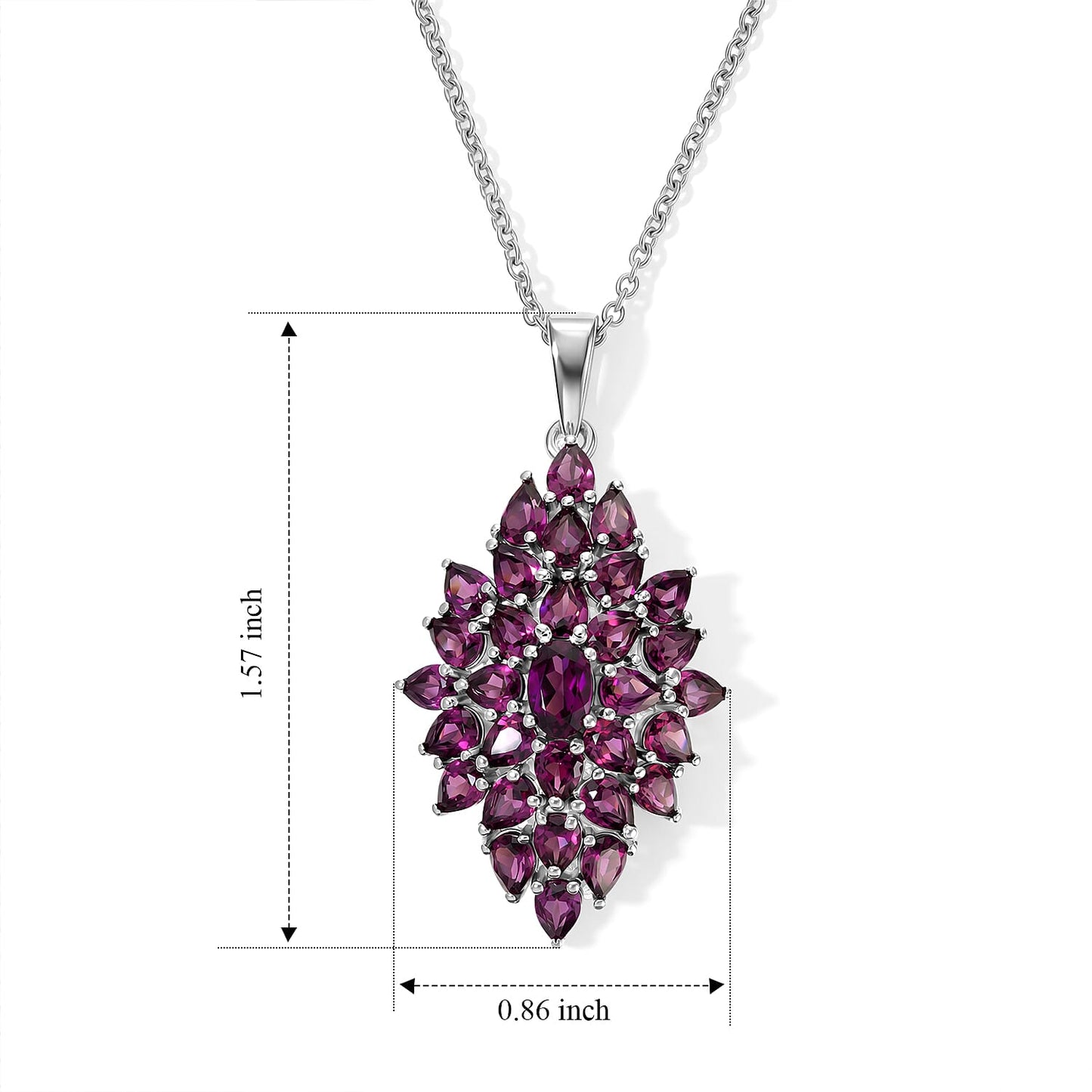 Peridot and Rhodolite Garnet Gemstone Pendant Necklace – Verdant Bloom