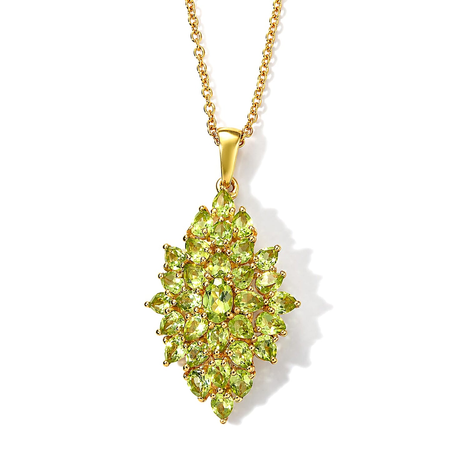 Peridot and Rhodolite Garnet Gemstone Pendant Necklace – Verdant Bloom