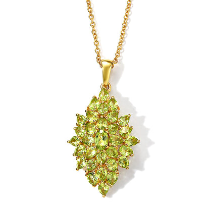 Peridot and Rhodolite Garnet Gemstone Pendant Necklace – Verdant Bloom