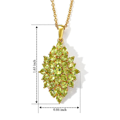Peridot and Rhodolite Garnet Gemstone Pendant Necklace – Verdant Bloom