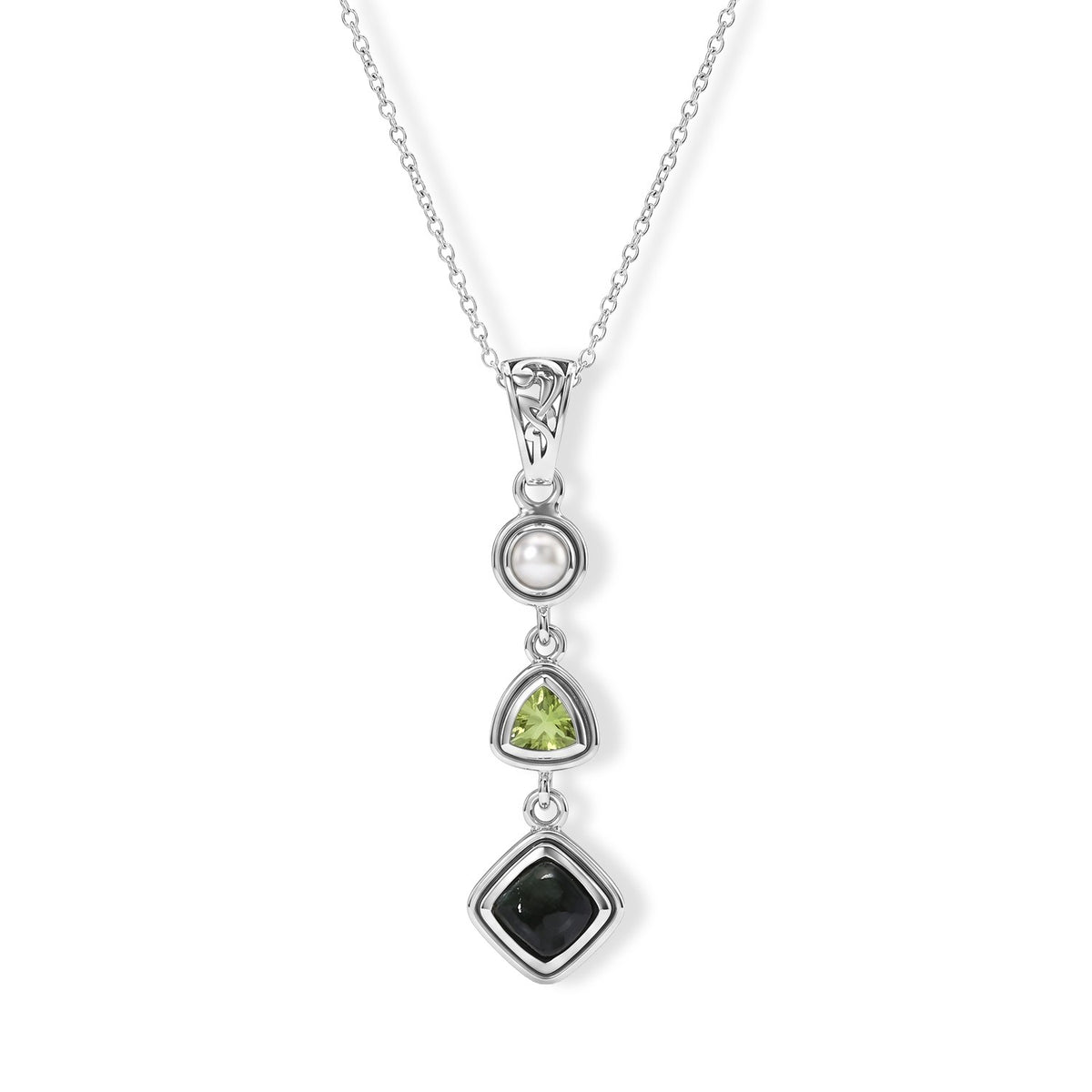 Seraphinite Pendant Necklace - Sterling Silver Crystal