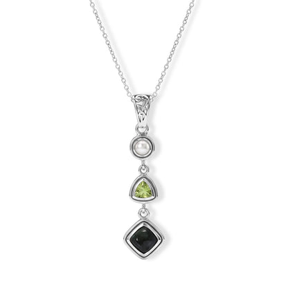 Seraphinite Pendant Necklace - Sterling Silver Crystal