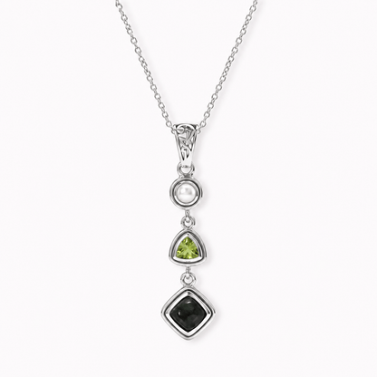 Seraphinite Pendant Necklace - Sterling Silver Crystal