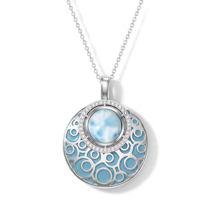 Larimar Pendant – Natural Blue Stone in Sterling Silver