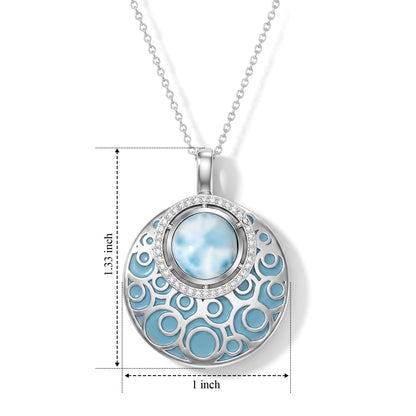 Larimar Pendant – Natural Blue Stone in Sterling Silver