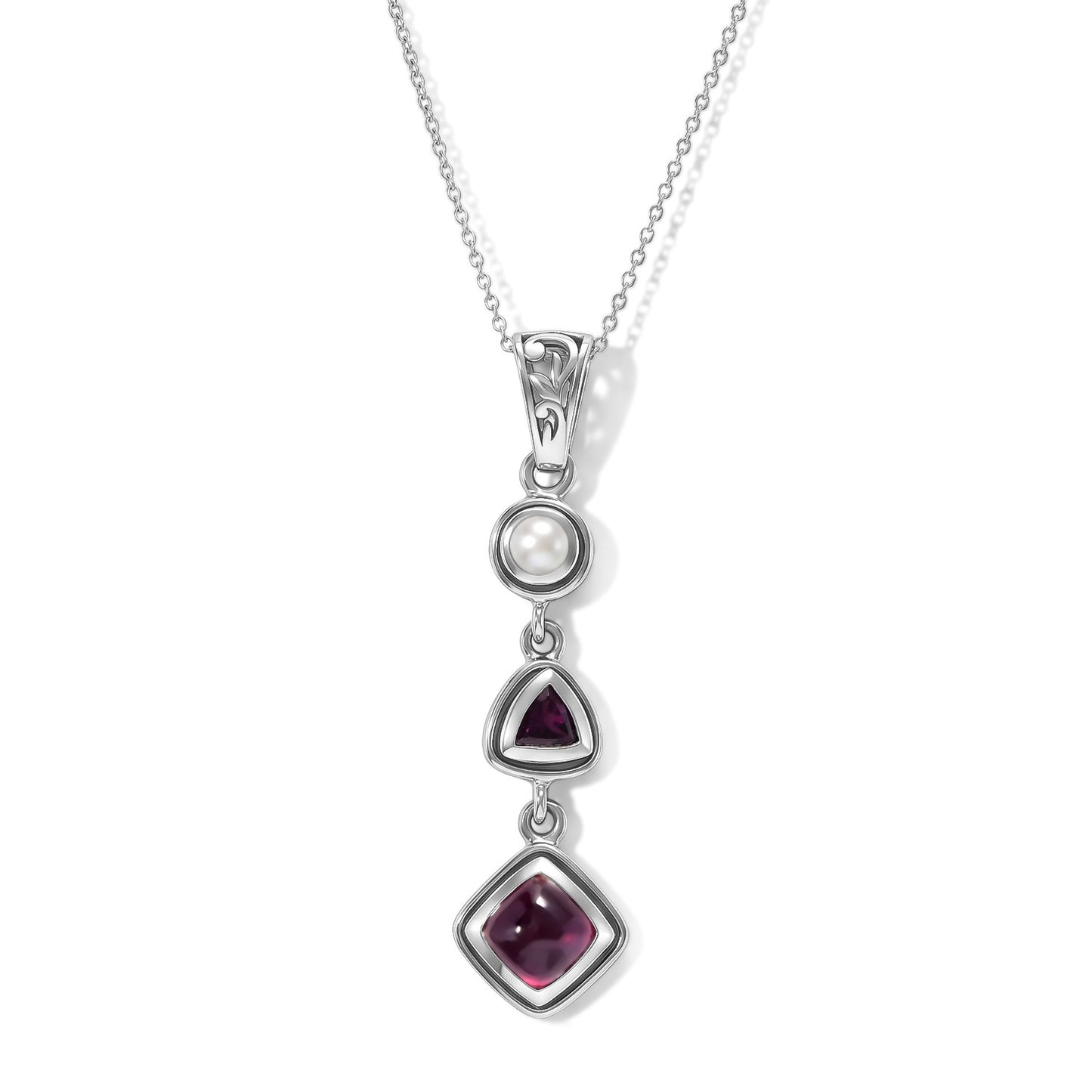 Ruby Pearl Pendant – Vintage Red Gemstone Crystal Jewelry