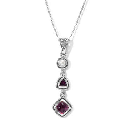 Ruby Pearl Pendant – Vintage Red Gemstone Crystal Jewelry