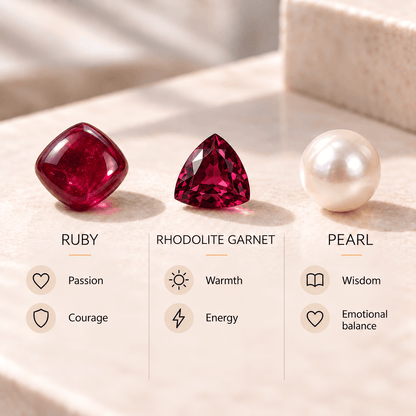 Ruby Pearl Pendant – Vintage Red Gemstone Crystal Jewelry