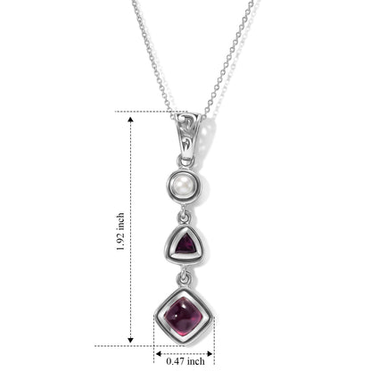 Ruby Pearl Pendant – Vintage Red Gemstone Crystal Jewelry